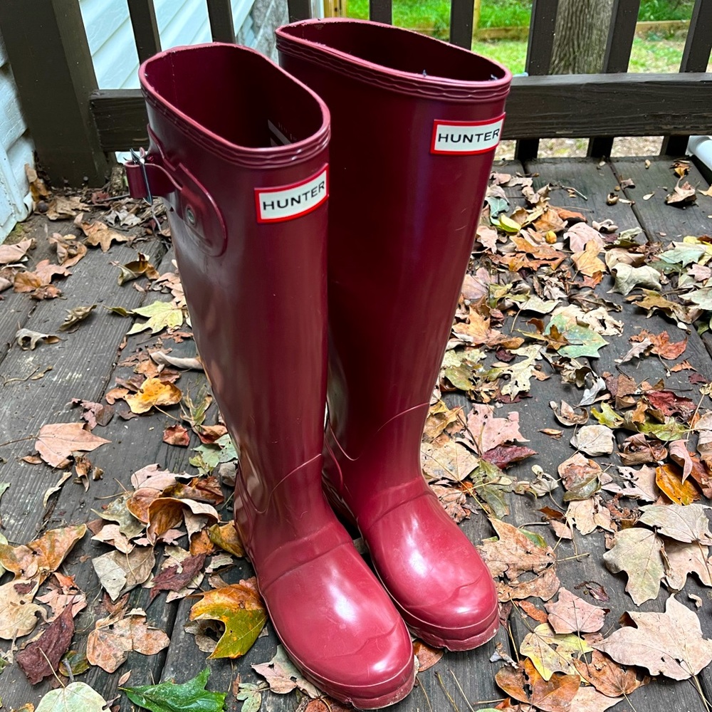 Tall Hunter Boots Maroon